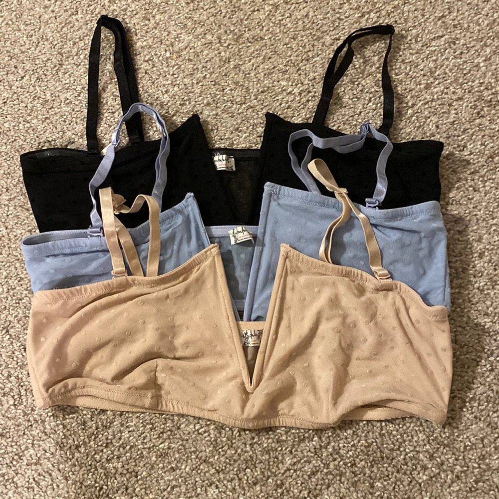 Set of 3 Free People Bralettes